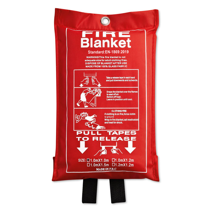Coperta antincendio 100x95cm — gadget promozionale personalizzabile con il tuo logo