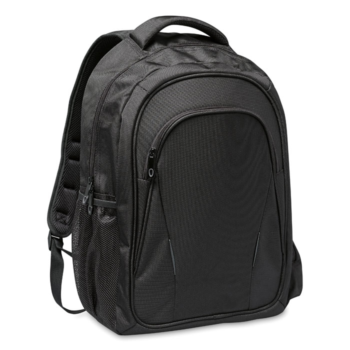 Zaino porta laptop da 15'' con vari comparti e portapenne — gadget promozionale personalizzabile con il tuo logo