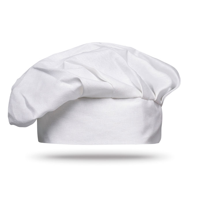 Cappello da cuoco in cotone da 130gr con chiusura in velcro — gadget promozionale personalizzabile con il tuo logo