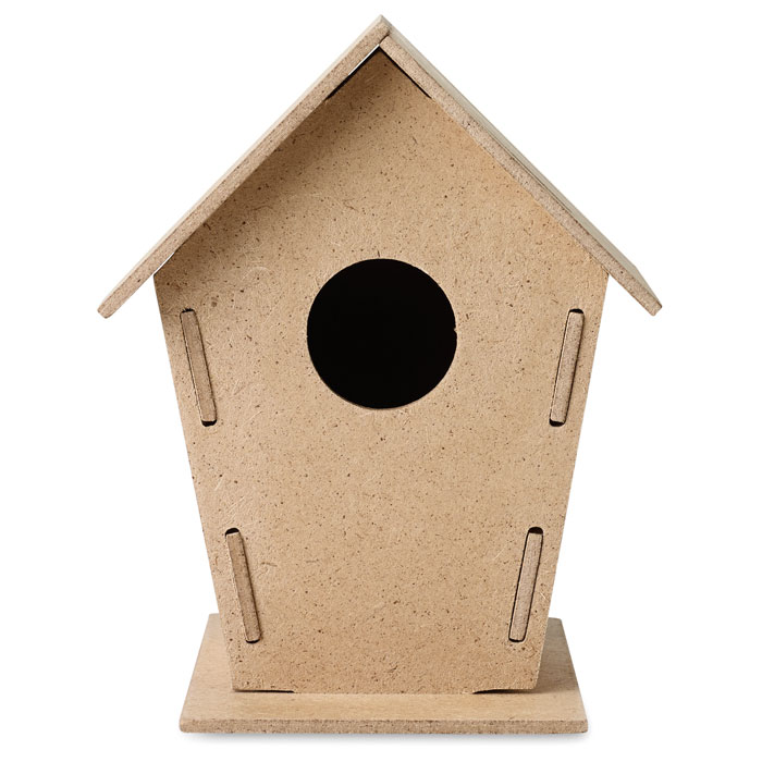 Casetta per uccelli in MDF — gadget promozionale personalizzabile con il tuo logo