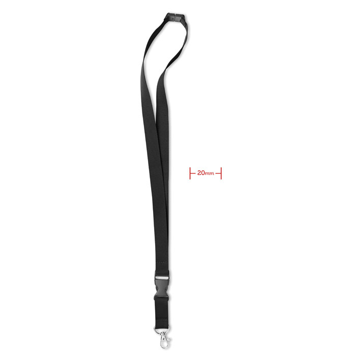Lanyard con moschettone, fibbia removibile e sgancio di sicurezza — gadget promozionale personalizzabile con il tuo logo