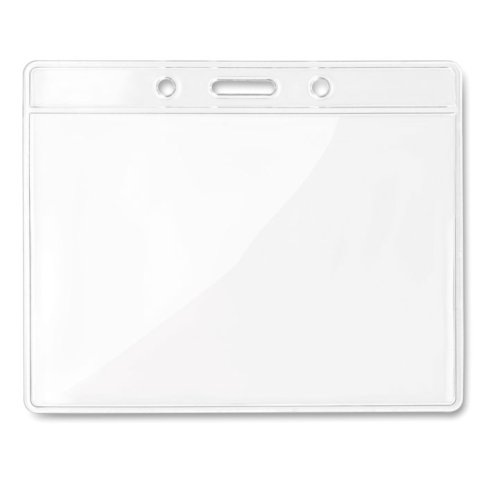 Porta badge trasparente 10x8cm — Eventi e promozionale personalizzabile con il tuo logo