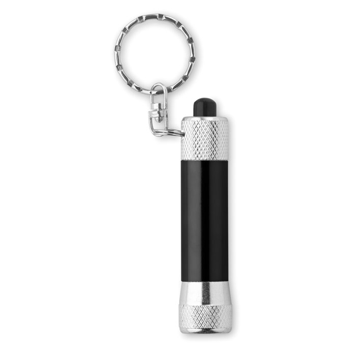 Mini torcia in alluminio 1 led, con portachiavi — Auto, utensili e sicurezza personalizzabile con il tuo logo