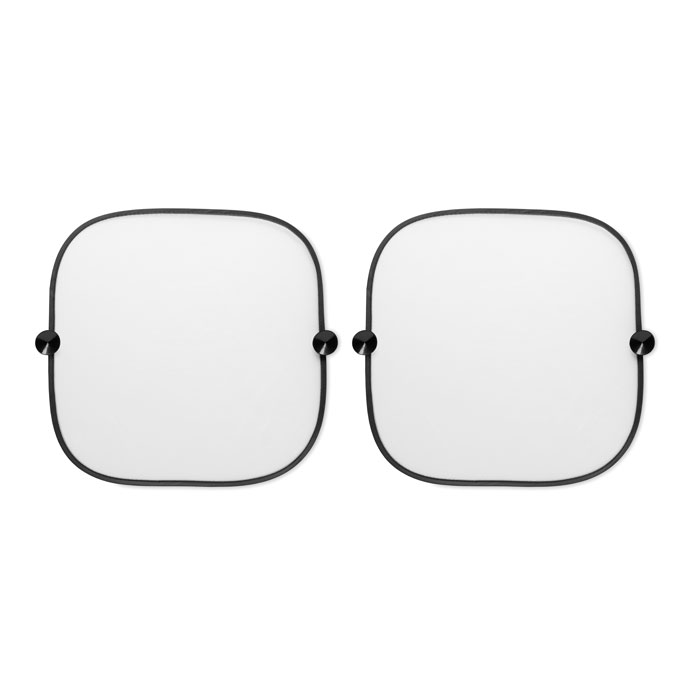 Set di 2 tendine parasole per auto, con 2 ventose — gadget promozionale personalizzabile con il tuo logo