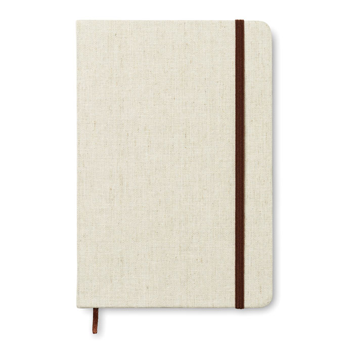 Notebook con cover in canvas — gadget promozionale personalizzabile con il tuo logo