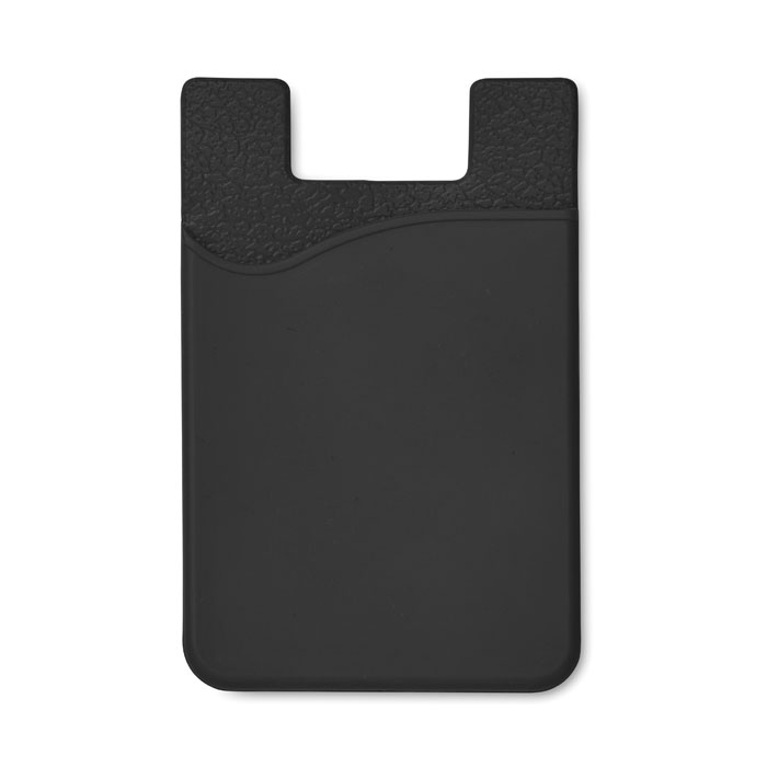Porta carte di credito in silicone, con nastro adesivo per applicarlo allo smartphones — gadget promozionale personalizzabile con il tuo logo
