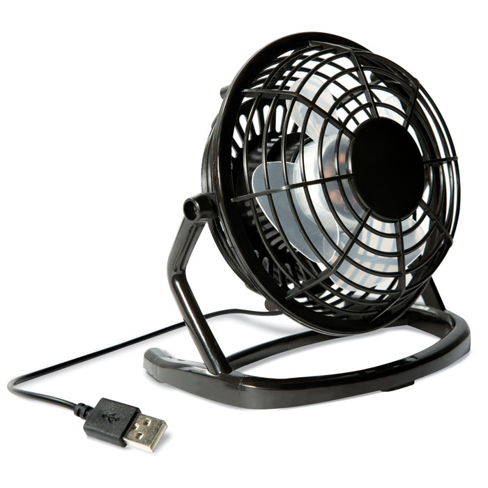 Ventilatore con cavo USB in ABS, con pulsante di on/off — Ufficio e scrittura personalizzabile con il tuo logo