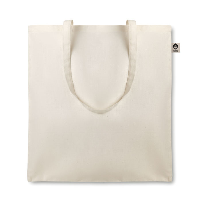 Shopper in cotone organico con manici lunghi — gadget promozionale personalizzabile con il tuo logo