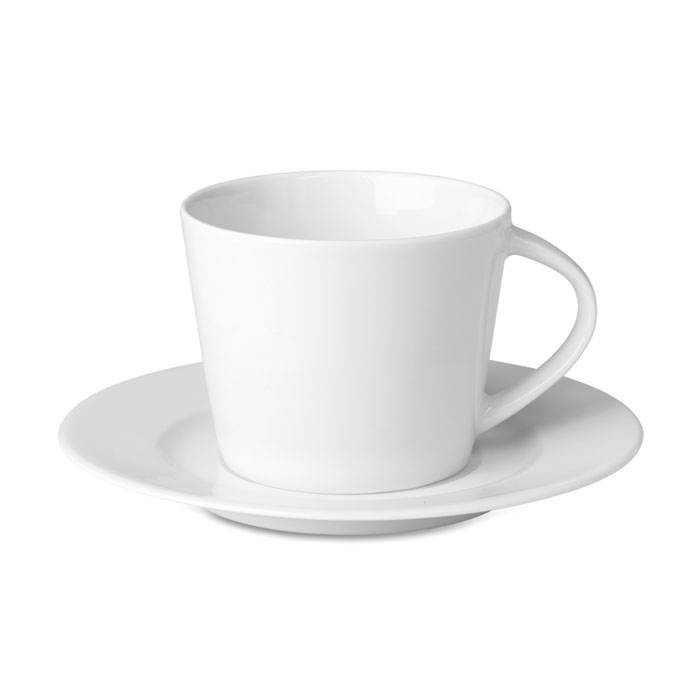 Tazza cappuccino e piattino — gadget promozionale personalizzabile con il tuo logo