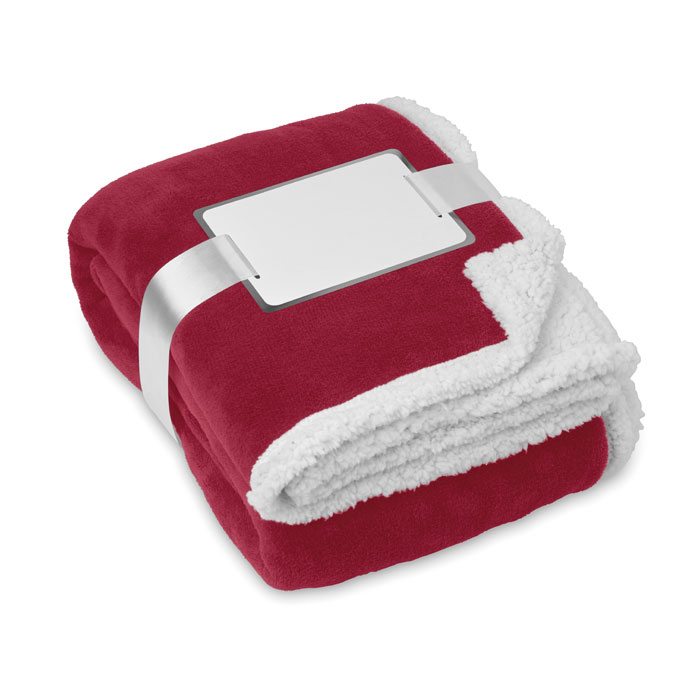 Coperta in pile e sherpa — gadget promozionale personalizzabile con il tuo logo