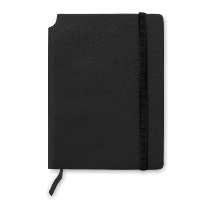 Notebook a righe in PU (A5) — gadget promozionale personalizzabile con il tuo logo