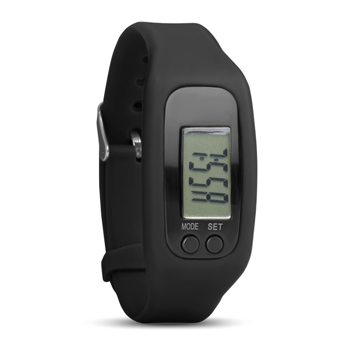 Bracciale Contapassi per calcolo distanza percorsa, tempo e calorie bruciate — gadget promozionale personalizzabile con il tuo logo