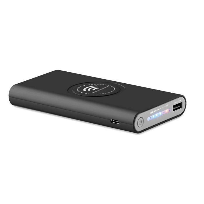 Powerbank wireless con hub — gadget promozionale personalizzabile con il tuo logo