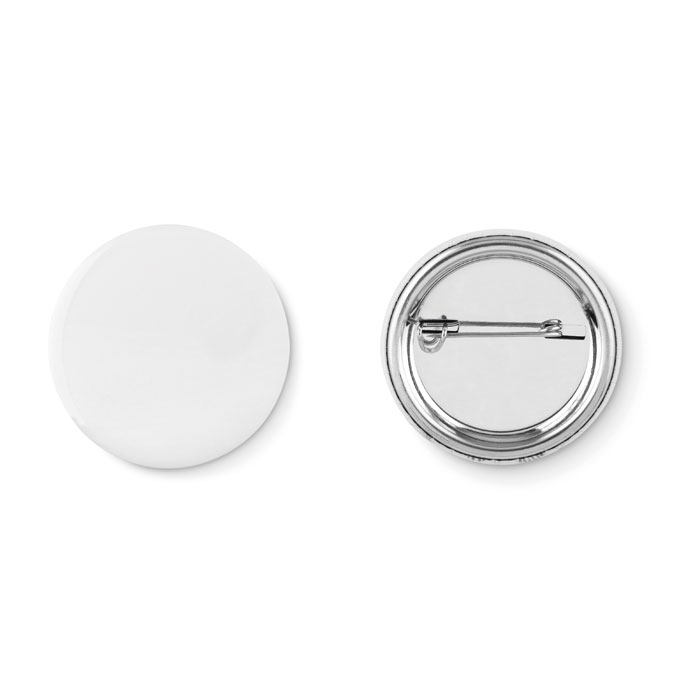 Spilla a bottone con interno in carta — gadget promozionale personalizzabile con il tuo logo