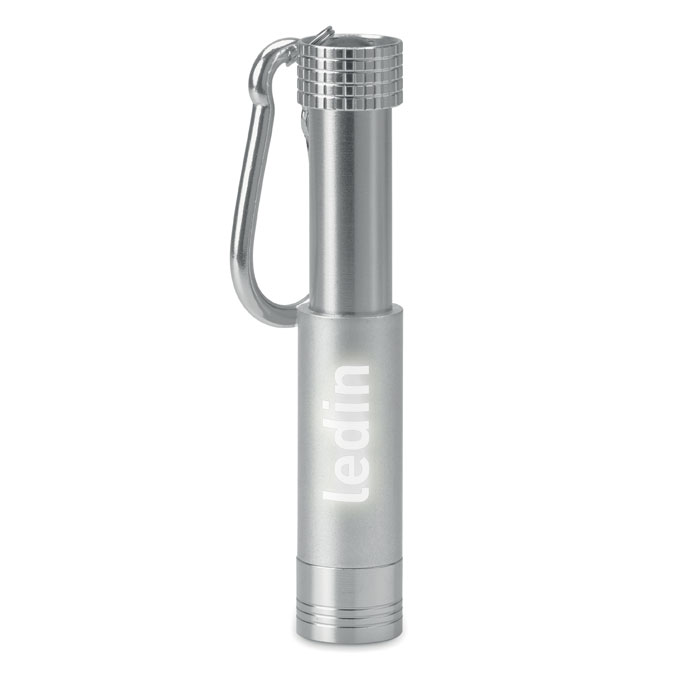 Portachiavi con LED — gadget promozionale personalizzabile con il tuo logo