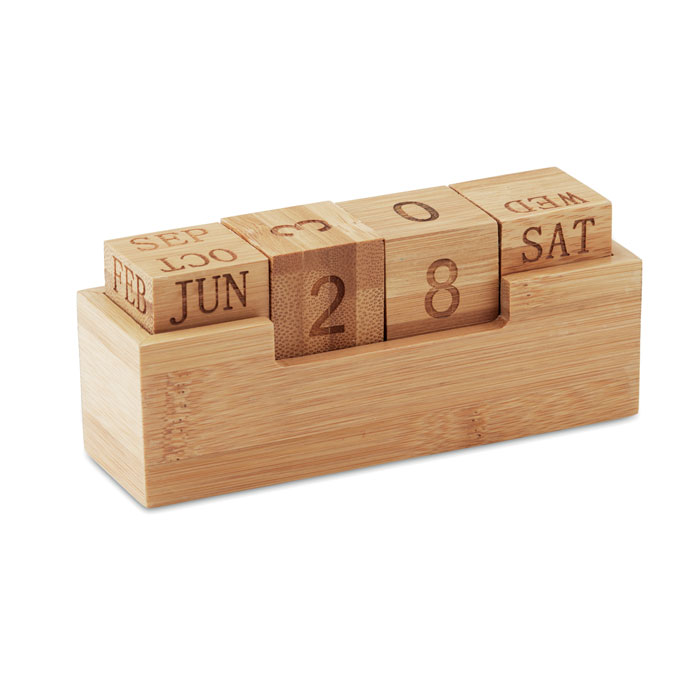 Calendario in bamboo — gadget promozionale personalizzabile con il tuo logo