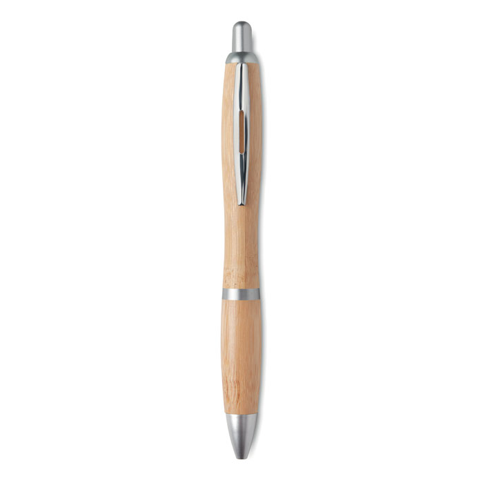 Penna a sfera in ABS e bamboo — gadget promozionale personalizzabile con il tuo logo