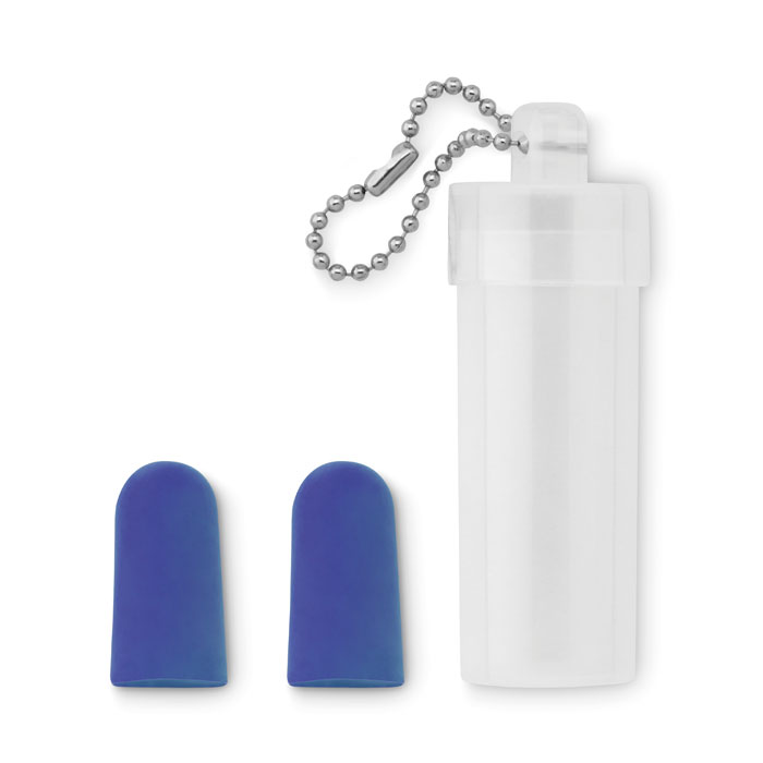 Tappi per le orecchie in comodo astuccio di plastica — gadget promozionale personalizzabile con il tuo logo