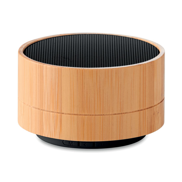 Speaker wireless in bamboo — gadget promozionale personalizzabile con il tuo logo