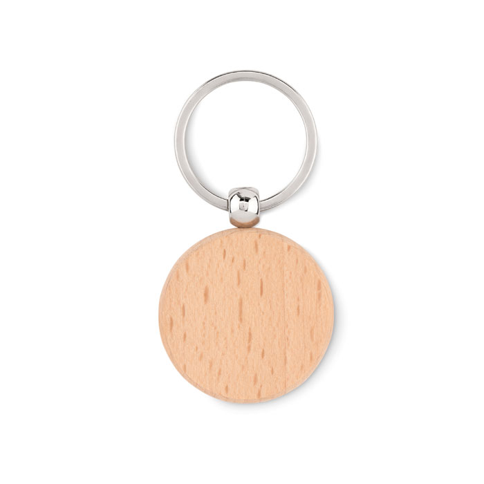 Portachiavi rotondo in legno — gadget promozionale personalizzabile con il tuo logo