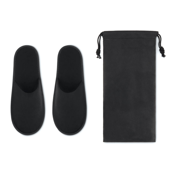 Ciabatte in pouch (1 paio) confezionate in pouch in non woven — gadget promozionale personalizzabile con il tuo logo