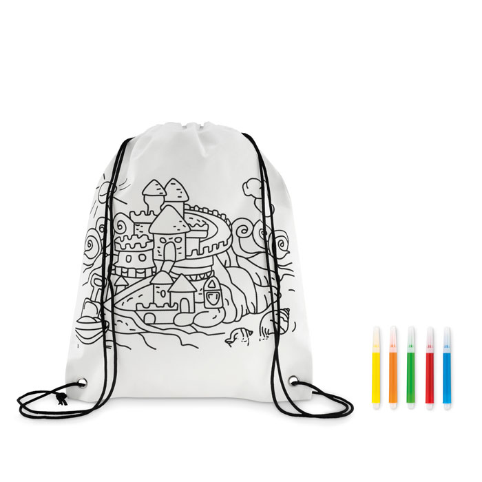 Sacca in non woven da colorare — Bambini e giochi personalizzabile con il tuo logo