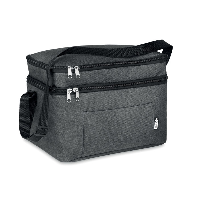 Borsa frigo in RPET 600D con 2 scomparti e fodera in PEVA — gadget promozionale personalizzabile con il tuo logo