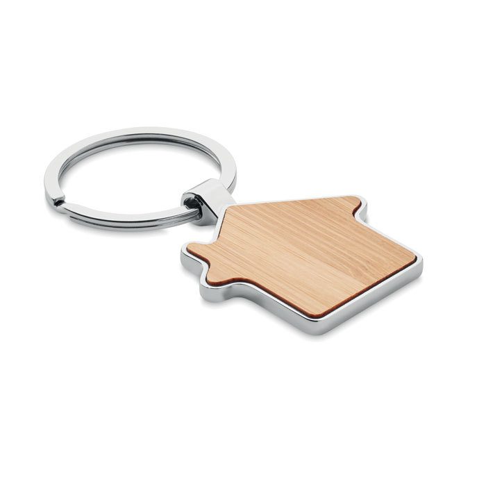 Portachiavi in bamboo — gadget promozionale personalizzabile con il tuo logo