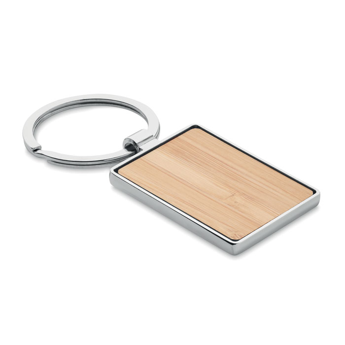 Portachiavi in bamboo — gadget promozionale personalizzabile con il tuo logo