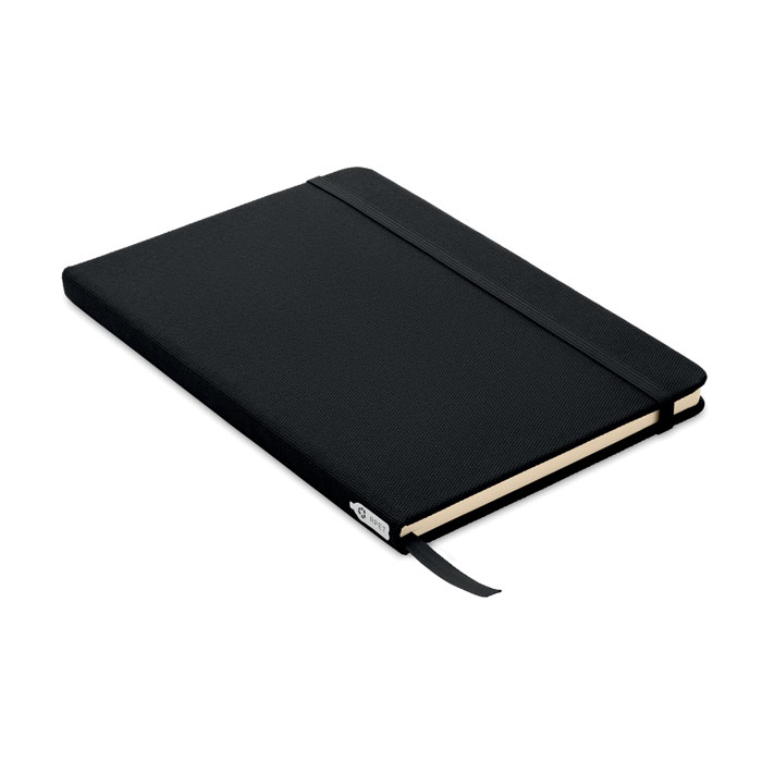 Notebook A5 in 600D RPET — gadget promozionale personalizzabile con il tuo logo