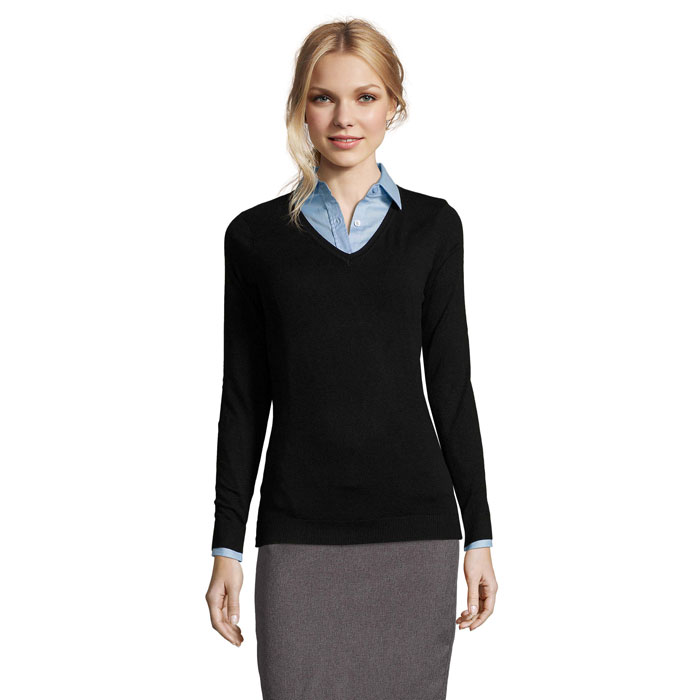 GLORY WOMEN V-NECK SWEATER — gadget promozionale personalizzabile con il tuo logo