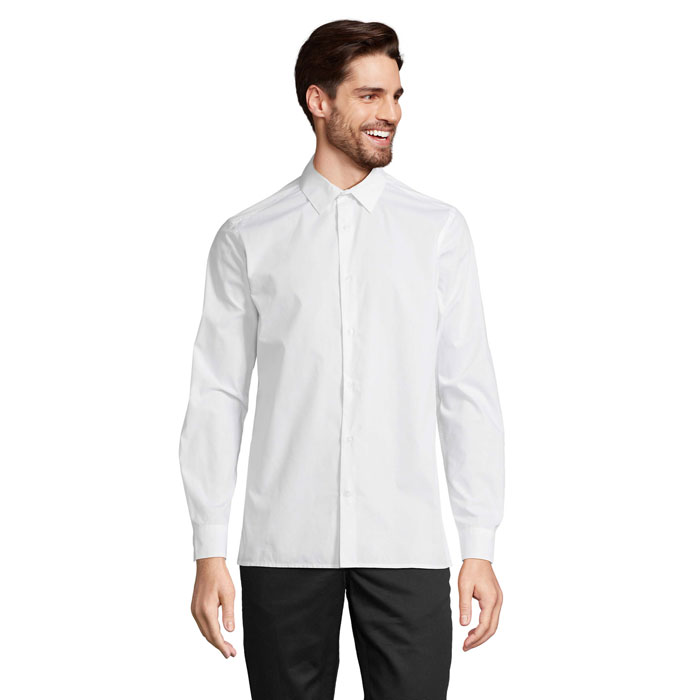 BAILEY MEN POPLIN SHIRT — Abbigliamento personalizzabile con il tuo logo