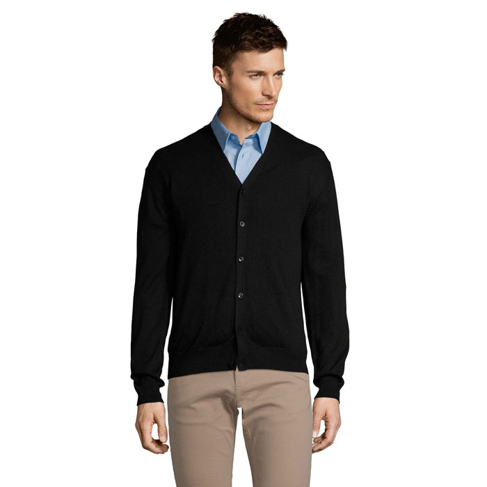GOLDEN MEN V-NECK CARDIGAN — gadget promozionale personalizzabile con il tuo logo