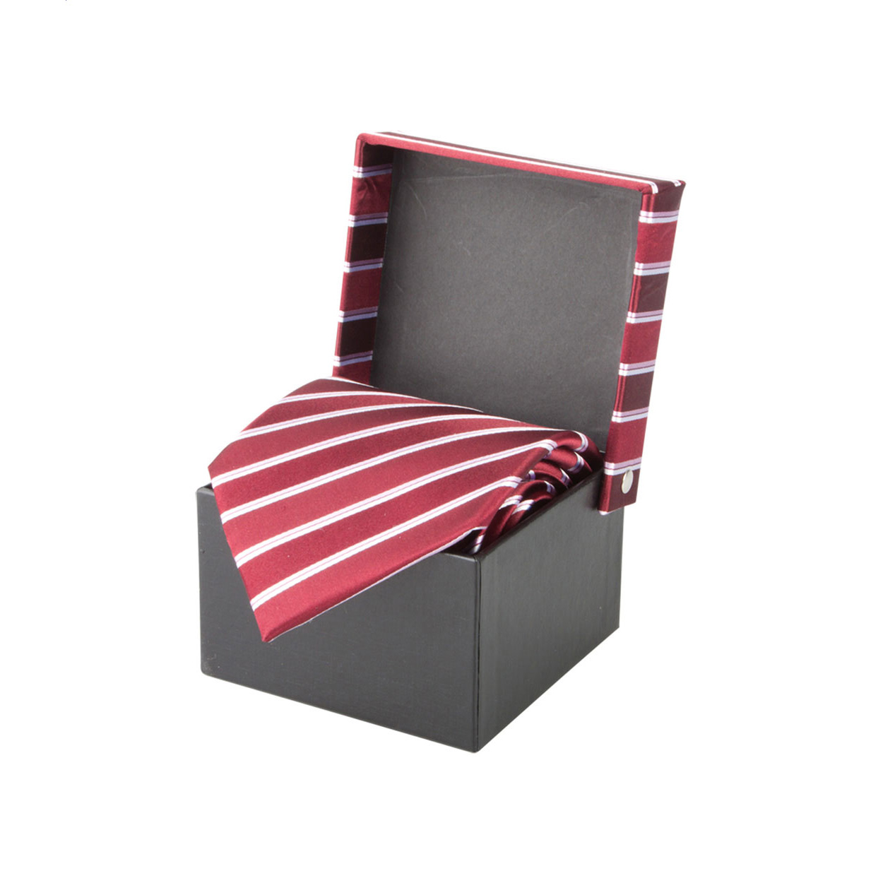 Cravatta in seta, in confezione regalo ricoperta in tessuto coordinato — gadget promozionale personalizzabile con il tuo logo
