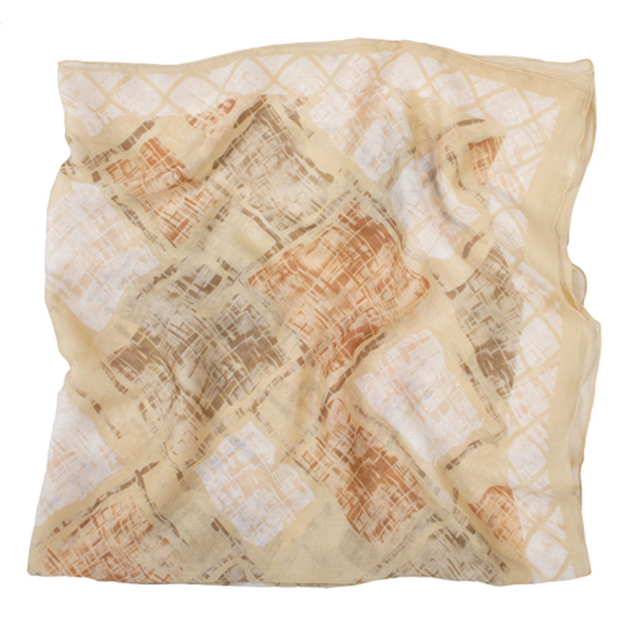 Sciarpa donna, 90x90, marrone — gadget promozionale personalizzabile con il tuo logo
