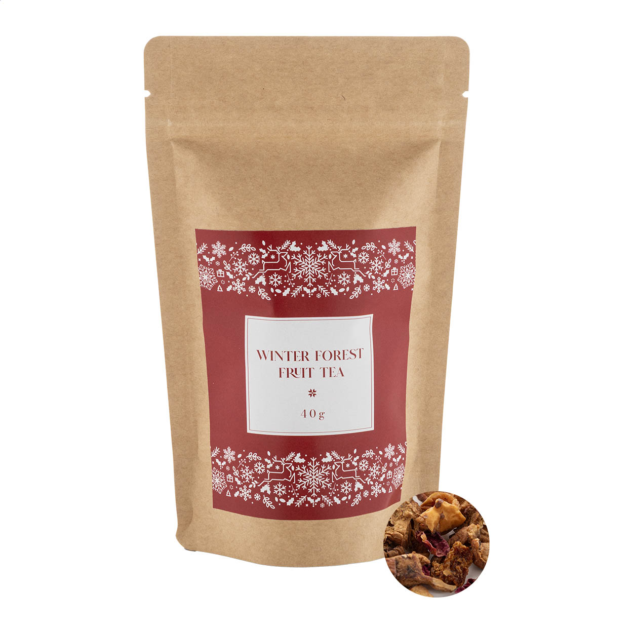 tè ai frutti della foresta invernale, 40 g — gadget promozionale personalizzabile con il tuo logo