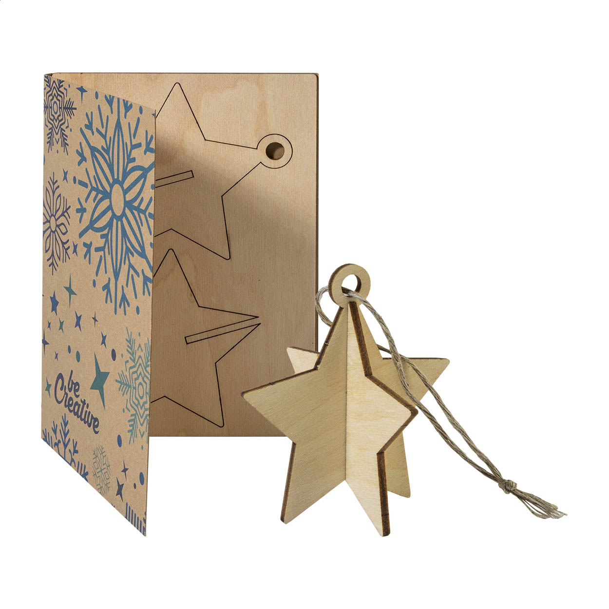 Cartolina natalizia, stella — gadget promozionale personalizzabile con il tuo logo