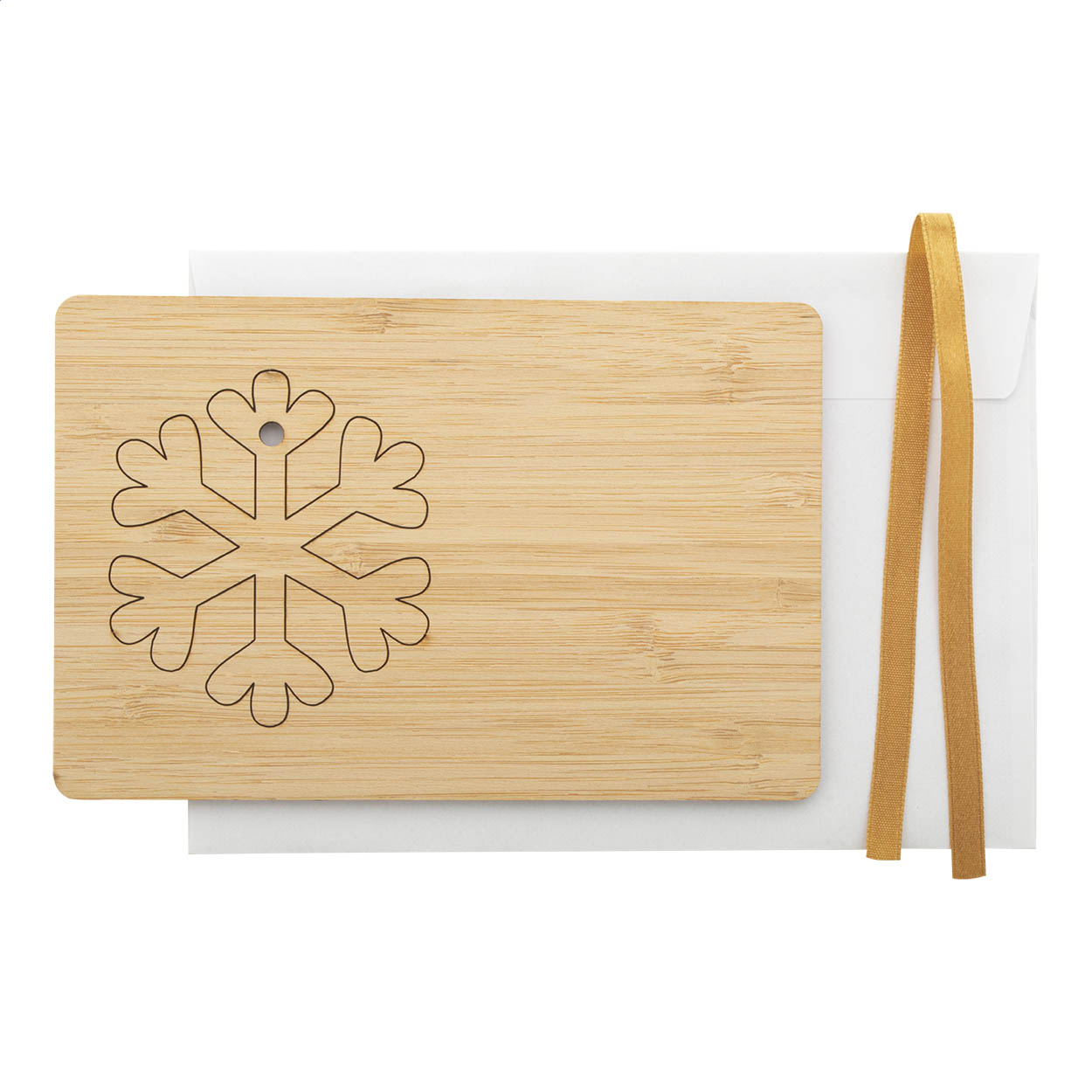 Biglietto Natalizio, fiocco di neve — gadget promozionale personalizzabile con il tuo logo