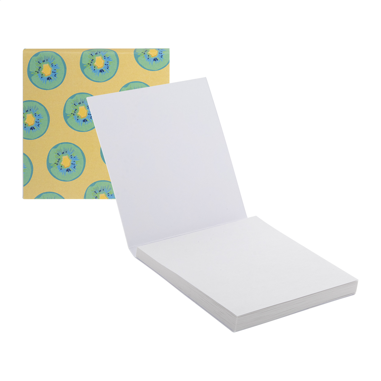 Blocco fogli adesivi con copertina in carta — gadget promozionale personalizzabile con il tuo logo