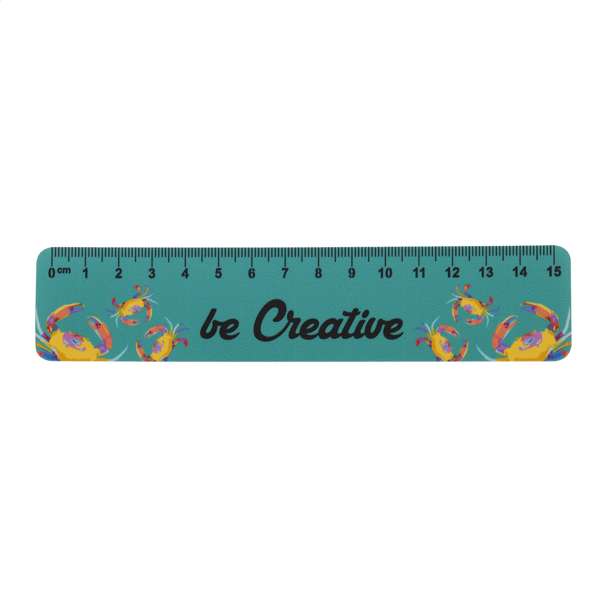 Righello in plastica flessibile da 15cm con grafica personalizzabile — gadget promozionale personalizzabile con il tuo logo