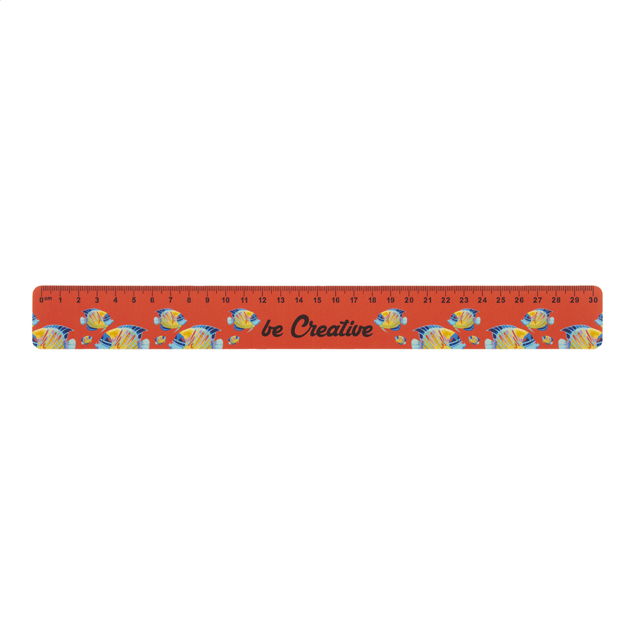 Righello in plastica flessibile da 30cm con grafica personalizzabile — gadget promozionale personalizzabile con il tuo logo