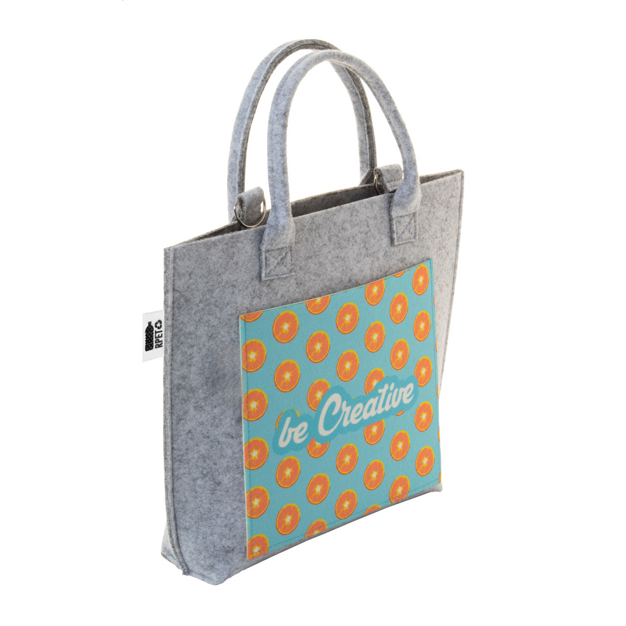 borsa a tracolla in RPET personalizzabile — gadget promozionale personalizzabile con il tuo logo