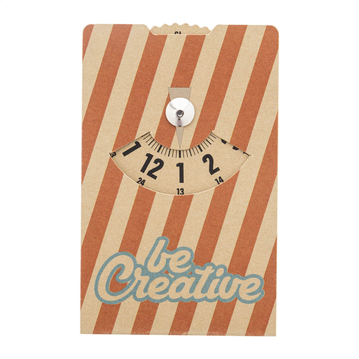 Disco orario in cartoncino kraft plastificato personalizzabile, di dimensioni compatte come quelle di una carta di credito — gadget promozionale personalizzabile con il tuo logo