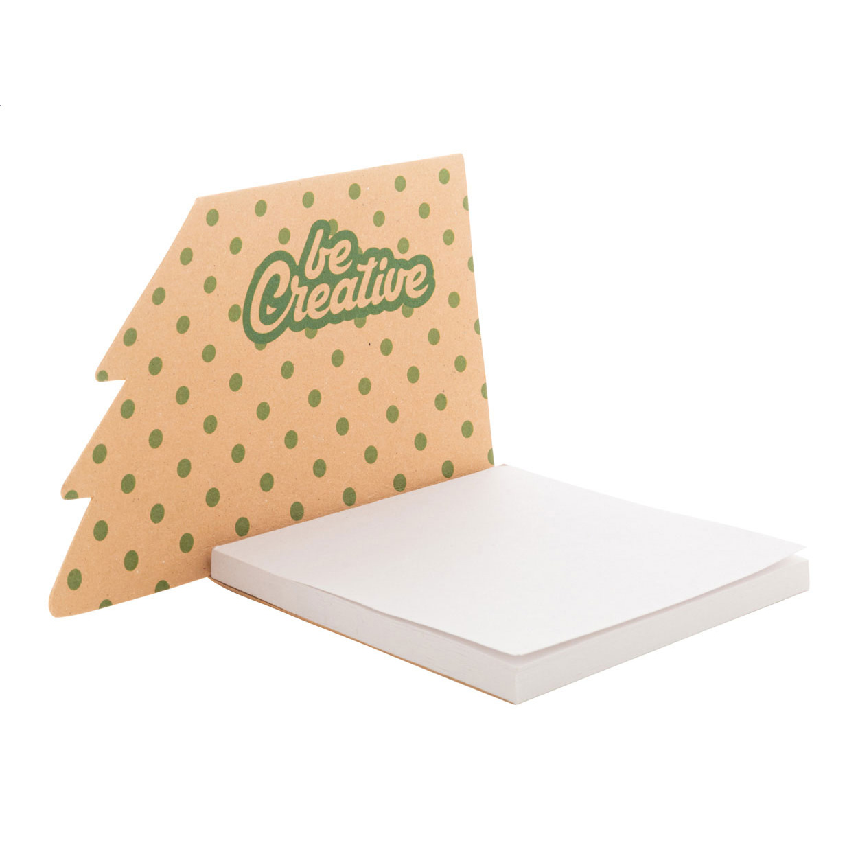 Blocchetto appunti personalizzabile, albero di Natale — gadget promozionale personalizzabile con il tuo logo