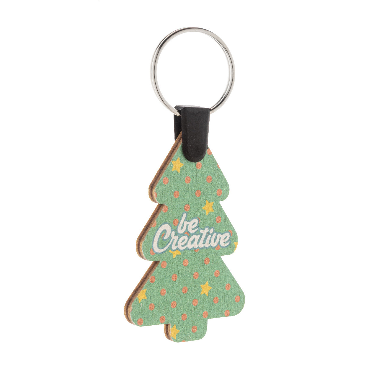 portachiavi natalizio personalizzato, albero di Natale — gadget promozionale personalizzabile con il tuo logo