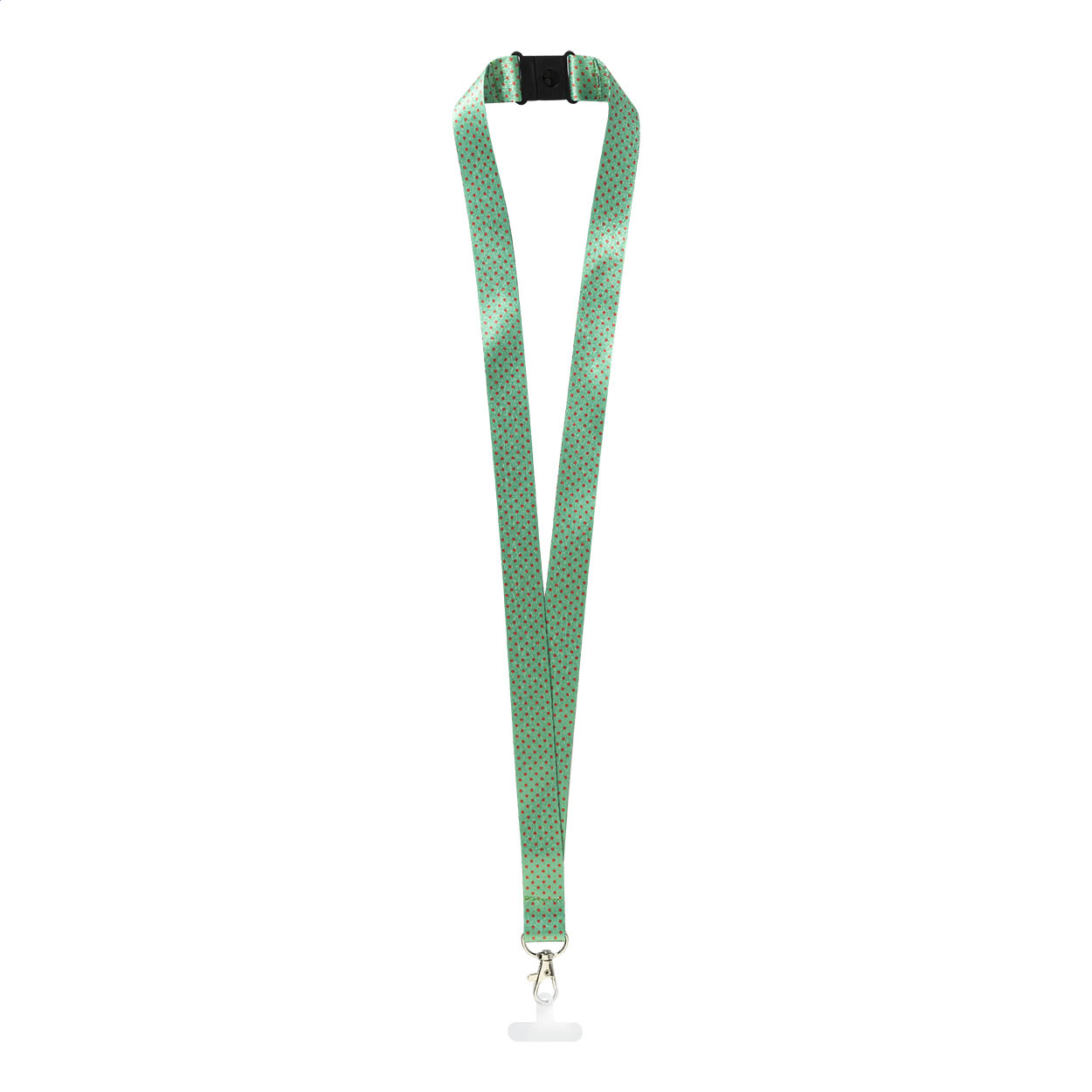 Lanyard in RPET personalizzabile con porta cellulare — gadget promozionale personalizzabile con il tuo logo