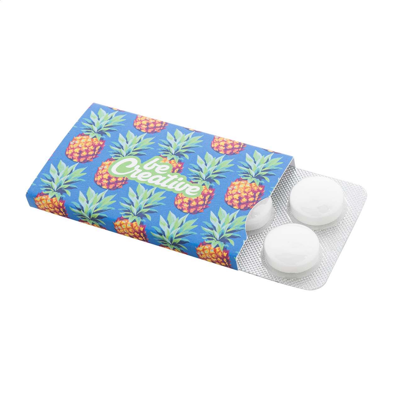 Mentine in blister personalizzabile — gadget promozionale personalizzabile con il tuo logo