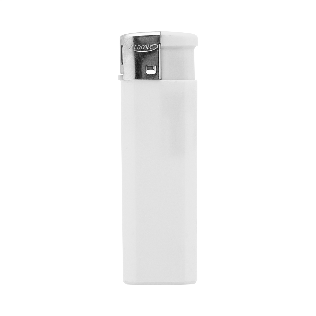 Accendino piezoelettrico ricaricabile in plastica con colorazione metallizzata — Auto, utensili e sicurezza personalizzabile con il tuo logo