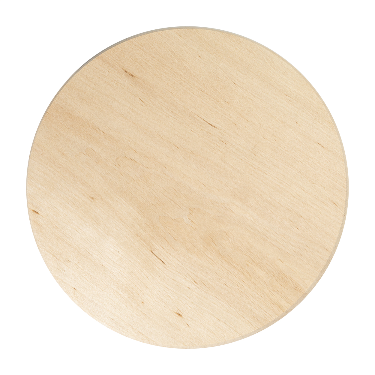 Tagliere monoblocco rotondo, in 100% legno naturale di ontano e completamente privo di colla — gadget promozionale personalizzabile con il tuo logo