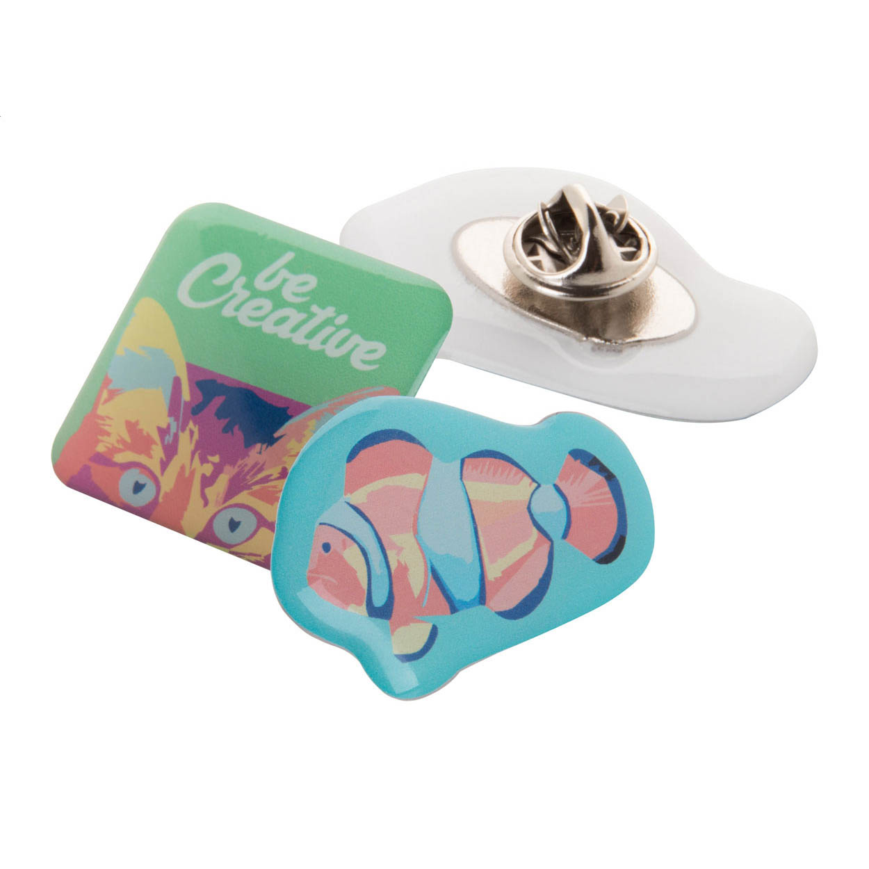 spilla in metallo personalizzabile — gadget promozionale personalizzabile con il tuo logo
